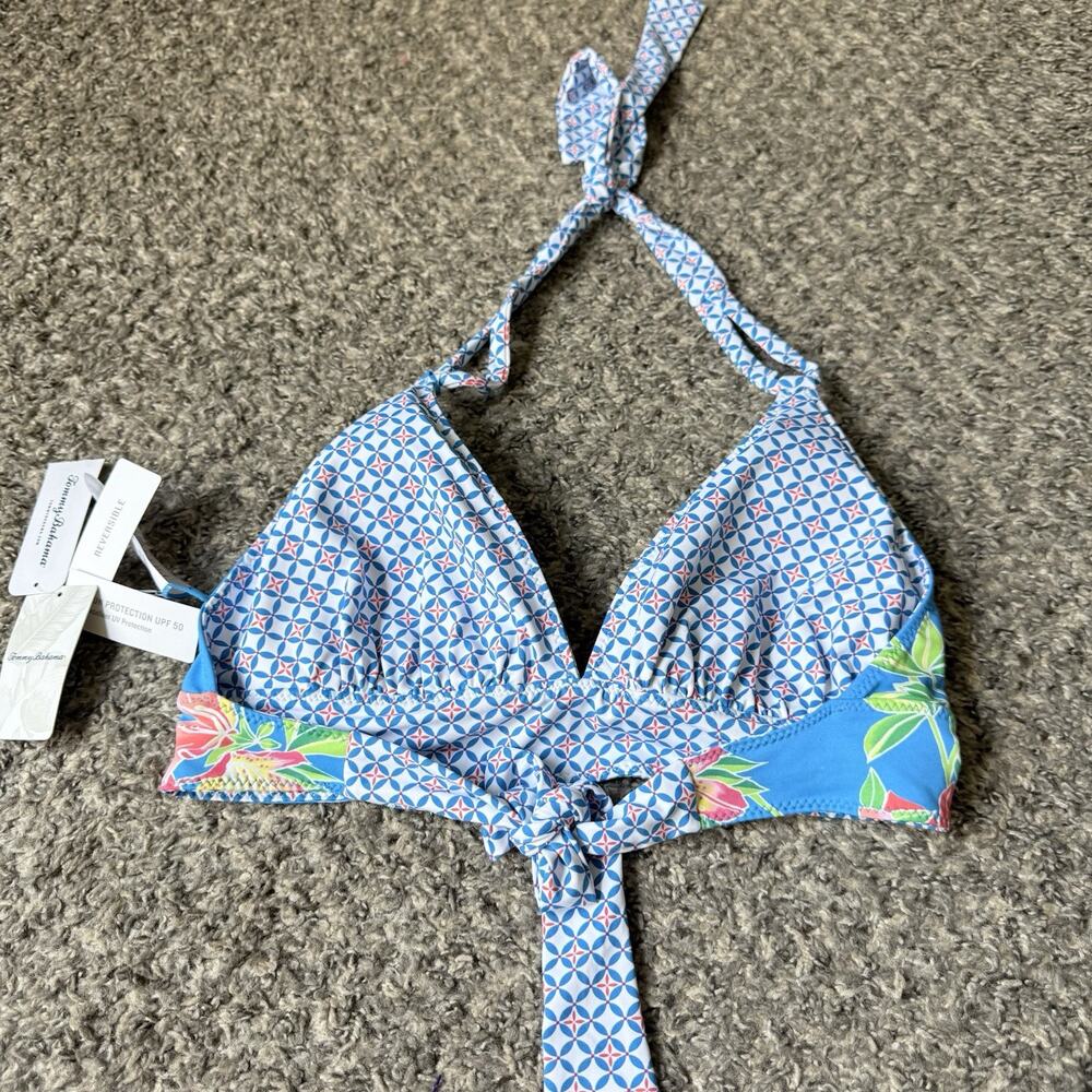 TOMMY BAHAMA Sun Lilies Halter Neck Bikini Swimsuit Top Bra Size Small NEW - Picture 4 of 5